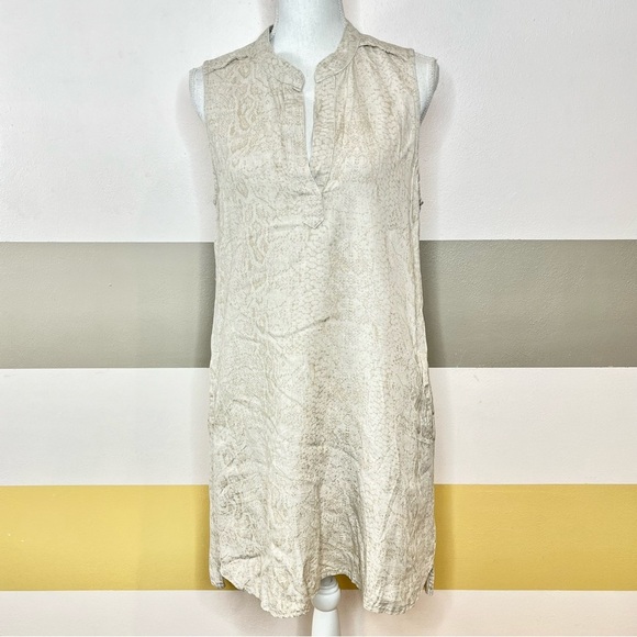 2/$25 Cloth & Stone Linen Tencel Snakeskin Boho Beach Gypsy Coastal Slip Dress M - Picture 2 of 13